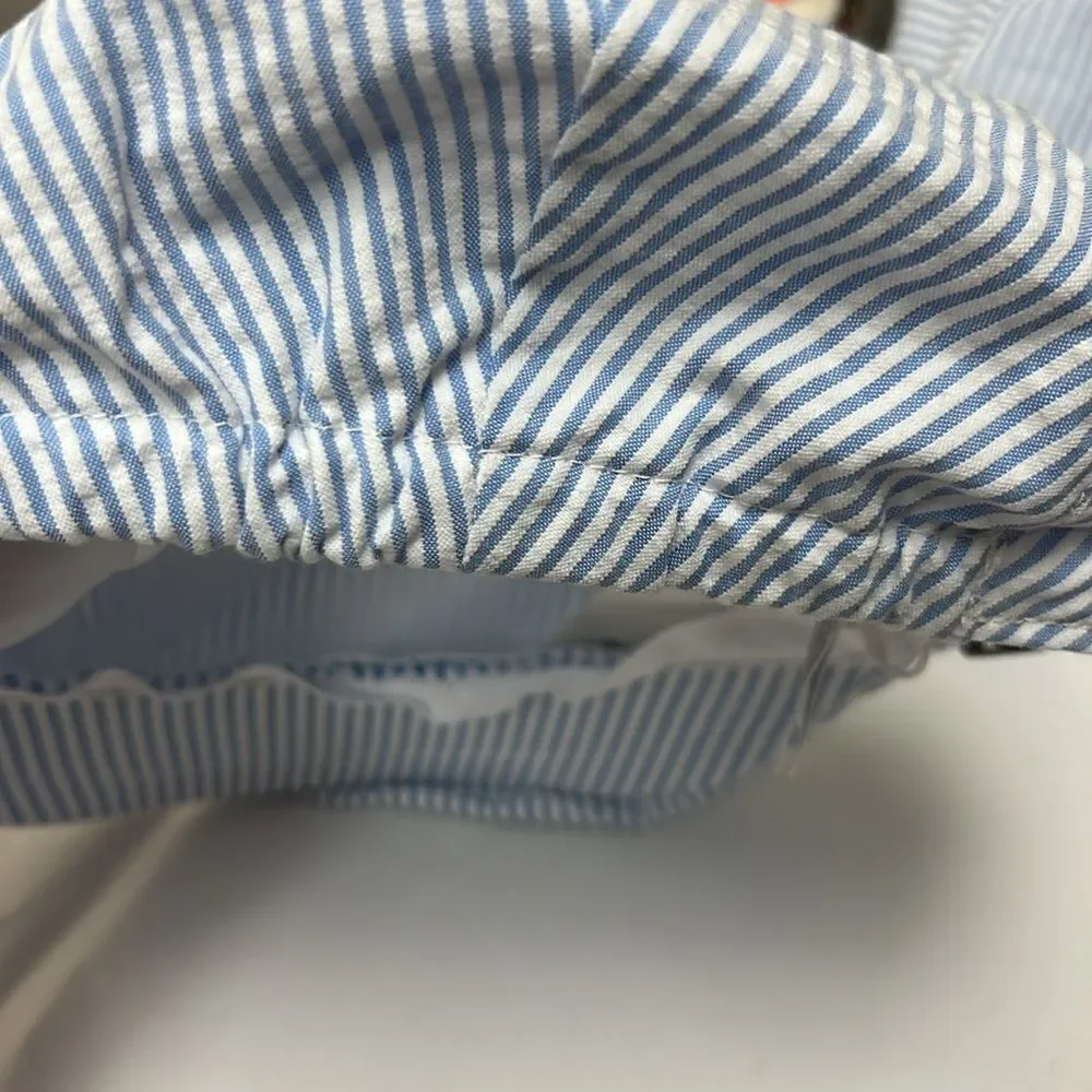 Janie and Jack 100049182 Boy Light Blue Stripe Seersucker Newsboy Cap